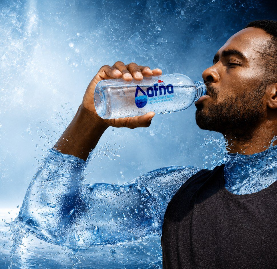 Man drinking bottled water